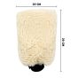 AllExtreme EX17S1 Double-Sided Microfiber Car Washing Gloves Mitt Dusting Scratch-Less and Lint-Free Reusable Cleaning Duster for Wet or Dry Applications (Cream Colour)