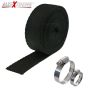 AllExtreme EXSWBB1 Bike Exhaust Universal Silencer Wrap Heat Shield Protector with Clip Compatible for Royal Enfield Classic Electra Standard Bullet (Black, 3 Mtr)
