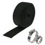 AllExtreme EXSWBB1 Bike Exhaust Universal Silencer Wrap Heat Shield Protector with Clip Compatible for Royal Enfield Classic Electra Standard Bullet (Black, 3 Mtr)