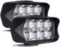 Allextreme EXL21WW Imported Universal 8 LED Fog Light Off/On Road Driving Work Lamp for Bike Cars and Motorcycle (12W, White Light, 2 PCS)