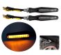 Allextreme EXTSI2A Bar Style 9 LED Side Indicator Light Front Rear Universal Fit Turn Signal Lamp for Bikes and Motorcycles (Amber, 2 PCS)