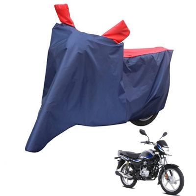 Allextreme M-7012 Full Bike Body Cover Water Resistant Dustproof Rustproof UV Protection Cover Compatible for Splendor Platina Deluxe and Upto Pulsar 180cc Size (Navy Blue & Red, Medium)