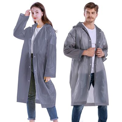 Allextreme EVA Waterproof Unisex Rain Coat Hooded Full Sleeves Outdoor Men, Women, Boys & Girls Rainwear Poncho Raincoat for Camping, Hiking & Travelling (1 Pc, Grey)