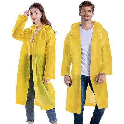 Allextreme EVA Waterproof Unisex Rain Coat Hooded Full Sleeves Outdoor Men, Women, Boys & Girls Rainwear Poncho Raincoat for Camping, Hiking & Travelling (1Pc, Yellow)