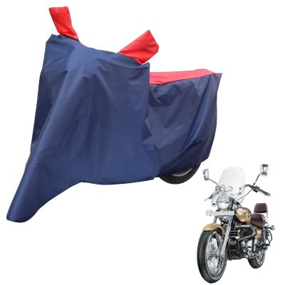 Allextreme XL-7012 Full Bike Body Cover Water Resistant Dustproof Rustproof UV Protection Cover Compatible for Royal Enfield Bullet Avenger Karishma and above Size (Navy Blue & Red, X-Large)