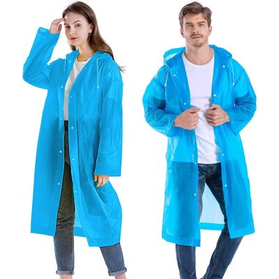 Allextreme EVA Waterproof Unisex Rain Coat Hooded Full Sleeves Outdoor Men, Women, Boys & Girls Rainwear Poncho Raincoat for Camping, Hiking & Travelling (1 Pc, Blue)