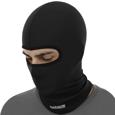 Allextreme Full Face Mask for Riders Anti-Pollution UV Sun Protection Cotton Balaclava Neck Cover Bandana Helmet Liner for Men & Women Biker Hiking Cycling Protective Bike Riding Gear (Black)