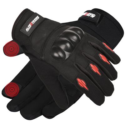 Allextreme Full Finger Bike Riding Gloves with Breathable Mesh Anti-Skid Surface Screen Touch Strong Knuckle Protective Shells Glove for Cycling Motorcycle Climbing Mountaineering Hiking (XXL, Black)
