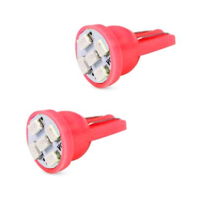Allextreme EXT10R2 Universal T10 LED Parking Light Super Bright Interior Pilot License Plate Dome Indicator Lamp Bulb for Car Bike and Motorcycle (2W, Red, 2 PCS)