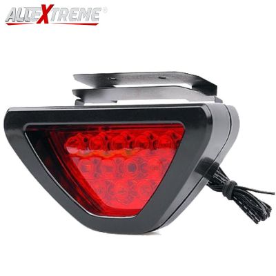 Allextreme EX12TL1 12 LED Car Blinking Brake Light Triangle F1 Style Rear Tail Brake Lamp 12V Universal Fit for All Cars (Red)
