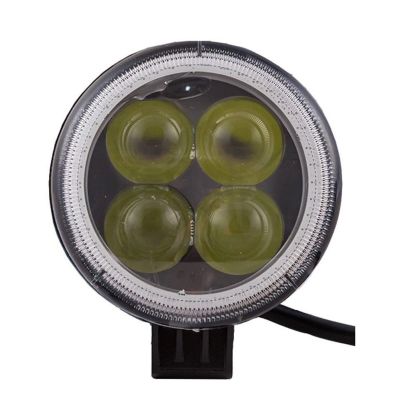 Allextreme EX4LD1R 4 LED Fog Light Spot Beam Waterproof Pod Driving Work Light with Red Outer Ring for Motorcycle Jeep Truck Boat and Cars (20W, White Light and Red, 1 PC)