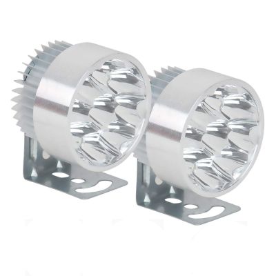Allextreme EXG9FGW 9 LED Round Fog Light Spot Beam Waterproof Heavy Duty Work Light for Motorcycle Jeep Off Road Cars Truck Boat (9W, White Light, 2 PCS)