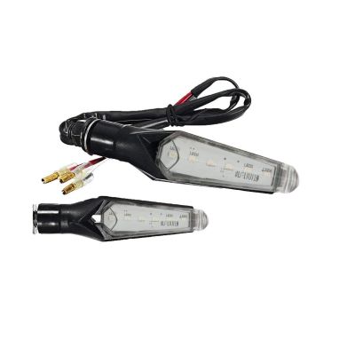 Allextreme EXSIAB2 Dual Tone LED Side Indicator Light Front Rear Universal Fit Turn Signal Lamp for Bikes and Motorcycles (Amber & Blue, 2 PCS)
