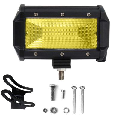 Allextreme EX24FY1 5 Inch CREE Fog Light 24 LED Cube Waterproof Flood Lamp for Cars Truck SUV and Motorcycle (72W, Yellow Light, 1 PC)