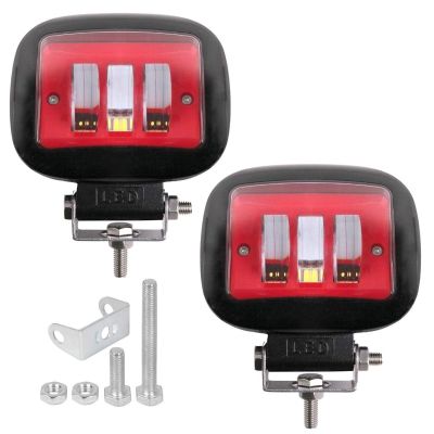 AllExtreme EX3FR2P 3 LED Headlight Lamp Universal Waterproof Off Road Driving CREE LED Fog Light with Mounting Brackets for Bike, Jeep and Cars (30W, White, 2 PCS)