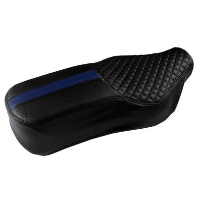 Allextreme EXCSCEB PU Leather Motorcycle Bike Seat Cushion Cover Anti Skid Seat Cover for Standard and Electra 350cc and 500cc (Blue)