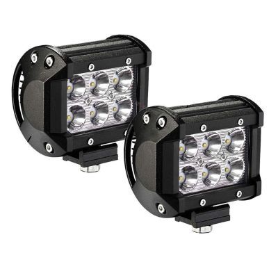 Allextreme EXMI6FL 6 LED Fog Light 4 Inch Double Output Power Spot Flood Water Resistant Driving Lamp for Motorcycle Bike Car Off-road ATV SUV (18W, 2 PCS)