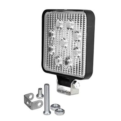 Allextreme EX9LSYW1 9 LED Square Fog Light 4 Inch Waterproof Flood Spot Combo Beam Driving Strobe Lamp for Car, Bike and Motorcycles (27W, White and Yellow, 1 PC)