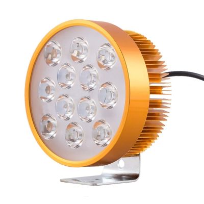 Allextreme EX24W1P 12 LED Round Fog Light Waterproof Spot Beam Off Road Driving Lamp for Motorcycle and Cars (24W, White, 1PC)