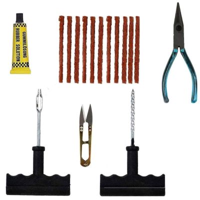 AllExtreme Universal Tubeless Tyre Puncture Repair Kit Flat Tire Puncher Patch Tools (Model 6)