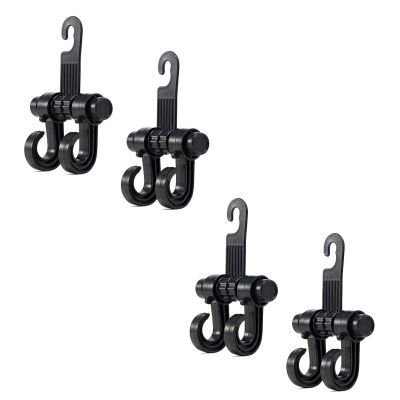 AllExtreme EXCSHB4 Car Seat Back Hook Headrest Hanger Clip Holder for Bag Purse Cloth & Grocery (4 Pcs)