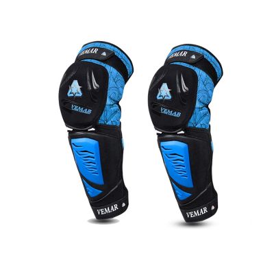 Allextreme EXSMKB2 Knee Guard Adjustable Breathable Unisex Feet Protector Armor Pads for Motorcycle Racing Bike Riding (Set of 2, Blue)