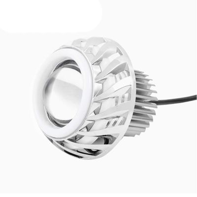 Allextreme 10W High Intensity Led Projector Lamp Stylish Dual Ring COB LED Headlight with Hi/Low Beam and Flasher Function for All Bikes (Blue & Red, 1 Pc)