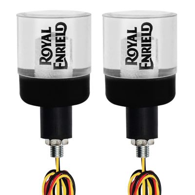 Allextreme EXBTI2BP Motorcycle Turn Signal LED Light Indicator Colorful Blinker Bike 7/8" Handle Bar End Plug Cap DRL Lamp (2 Pcs, Orange & White)