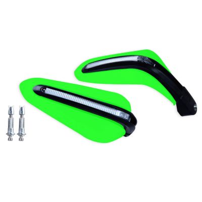 Allextreme EXHB22G 7/8" 22mm Motorcycle Hand Guard with LED Light Universal Bike Handle Protector Shield Handlebar Protection Gear (Green)