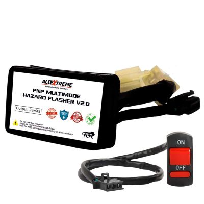 Allextreme EXFCGT1 Highway Indicator Flasher Relay Plug and Play Turn Signal Light Hazard Module with 20 Flashing Patterns Compatible with Royal Enfield Continental GT- 650