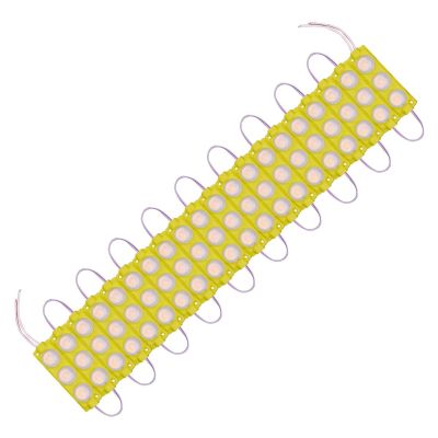 Allextreme EXM3ILY 3 LED Module Light Interior Exterior 12V 5730 Injection Decorative Lamp with Adhesive Backside for Car, Home & Decoration (20 Strips, Yellow)