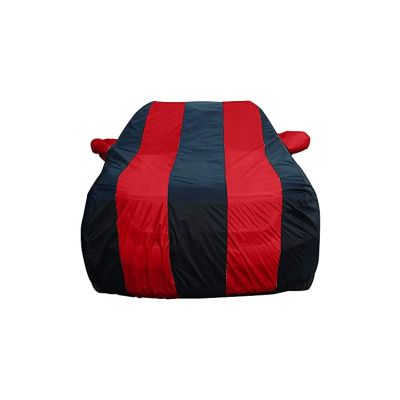 Allextreme SLE5004 Car Body Cover Compatible with Skoda Laura Custom Fit Dustproof UV Heat Resistant Indoor Outdoor Body Protection (Navy Blue & Red with Mirror)