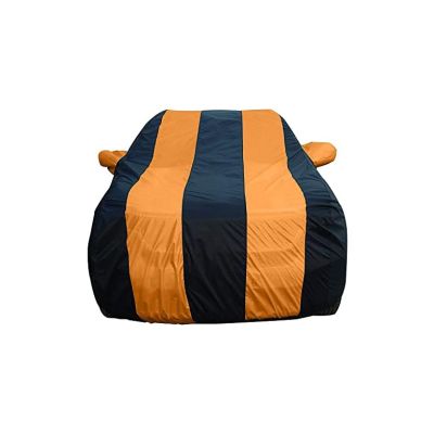 Allextreme CRZ5003 Car Body Cover Compatible with CR-V Custom Fit Dustproof UV Heat Resistant Indoor Outdoor Body Protection (Navy Blue & Orange with Mirror)