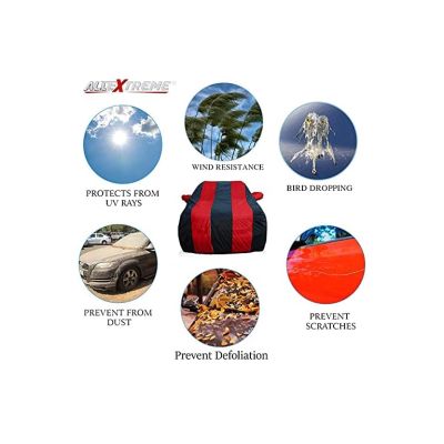 Allextreme LRB5004 Car Body Cover Compatible with Land Rover Custom Fit Dustproof UV Heat Resistant Indoor Outdoor Body Protection (Navy Blue & Red with Mirror)
