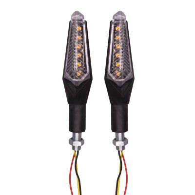 Allextreme EXTSYB2 Dual Tone 6 LED Side Indicator Light Front Rear Universal Fit Turn Signal Lamp for all Bikes and Motorcycles (Yellow & Blue, 2 Pcs)
