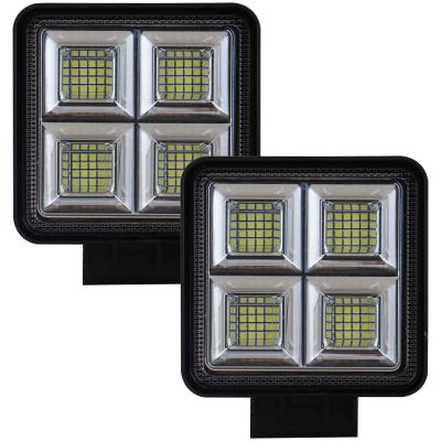 Allextreme 112W 56 LED Fog Light Super Bright With Mounting Brackets Powerful Lighting Range Universal Fit For Car & Motorcycle (White, Pack of 2)