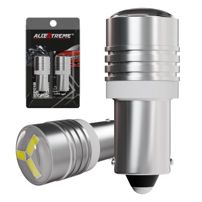 Allextreme BA9S LED Parking Light Super Bright 2 SMD Interior License Plate Wedge Dome Trunk Dashboard Bulb for Car Bike and Motorcycle (1W, White, 2 PCS)