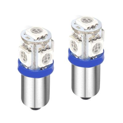 Allextreme BA9S LED Parking Light Super Bright 5 SMD Interior License Plate Wedge Dome Trunk Dashboard Bulb for Car Bike and Motorcycle (2W, Blue, 2 PCS)