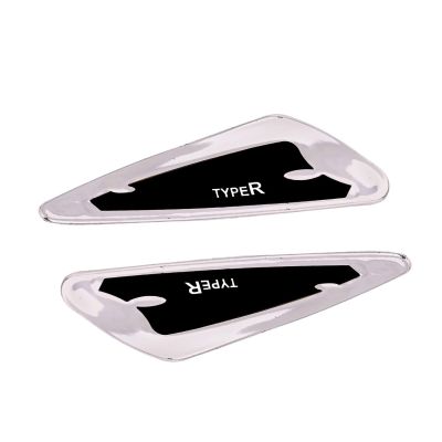 AllExtreme EDCGS2B Universal Fender Sticker With In-Built Mounting Bolts Compatible With Cars, SUVs & Other Automobile (Black-Silver, 2 Pcs)