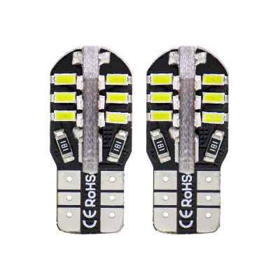 AllExtreme EXLB010 Universal T10 LED Parking Light 24 SMD Bright Interior Pilot License Plate Dome Indicator Lamp Bulb for Automobiles (3W, White, 2 Pcs)
