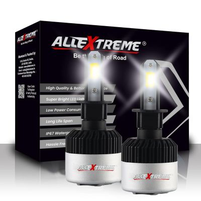 AllExtreme 72 Watt H3 Car LED Headlight 9000LM Super Bright Beam 6500K S2 Led Chips Conversion Kit Car Bulb Driving Headlamp Fog Light for SUVs Trucks Sedans