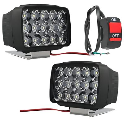 Allextreme EXNPE41 15 LED Fog Light 12V DC Headlamp Bar Wate Resistant for Off-Roading Scooty Motorcycle Car (Pack of 2 with On/Off Switch)
