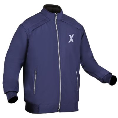 Allextreme GX01 Men's Windcheater with Front Zip Closure Full Sleeve Polyester Windbreaker Sports Winter Jacket for Gym Workout Running Travel Trekking (XXL, Blue)
