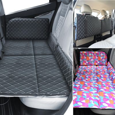 Allextreme S34 Non Inflatable Car Bed Mattress Double-Sided Back Seat Foldable Sleeping Bed for Kids & Adults Travel Trips Camping Picnic Universal Fit - (Pink)