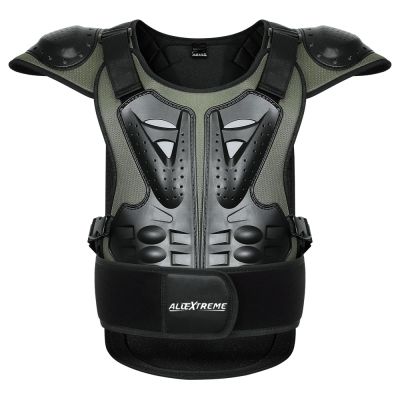 AllExtreme ARBA003 Chest Spine Protector Body Armor Vest Protective Gear for Motocross Dirt Bike Skiing and Snowboarding (Green, Size - L)