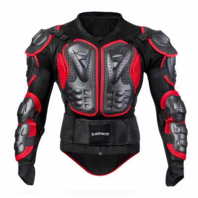 AllExtreme ARBA002 Full Body Armor Jacket Spine Chest Protection Gear Motocross Protector for Motorcycling Biking Riding - (Red, Size - M)