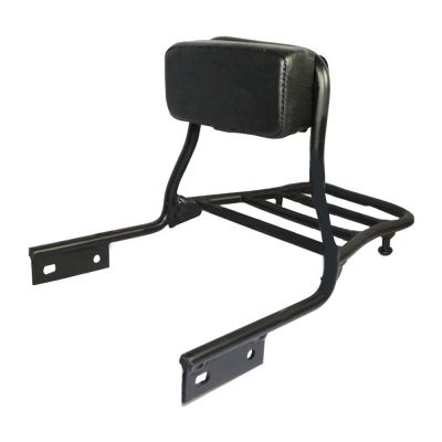 AllExtreme EXC2BC1 Heavy Metal Cushion Backrest Passenger Rear Seat Rest Support with Carrier Compatible for BS3 and BS4 Model Royal Enfield Bullet 350cc and 500cc (Black)