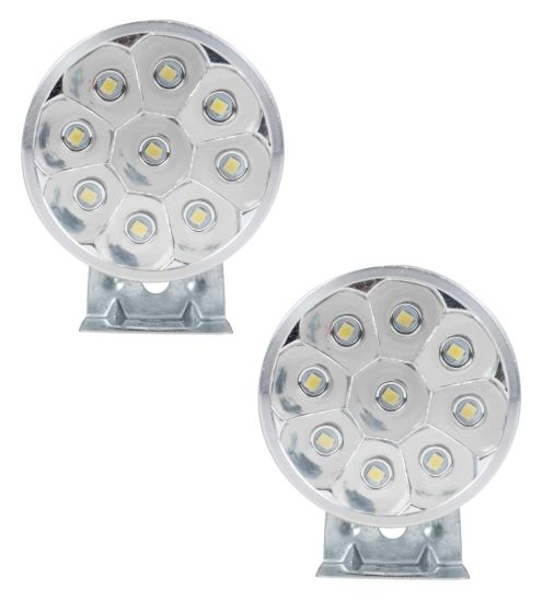 Allextreme EX9SFW2 9 LED Round Fog Light 3 Inches Off Road Driving Lamp for Motorcycle, Car and Bikes (9W, White Light, 2 Pcs)