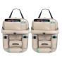 Allextreme EXFTCOA2 Universal PU Leather Auto Car Seat Back Organizer with Foldable Dining Table Tray, Multipocket Storage Tablet, Bottle and Tissue Paper Holder (Beige, 2Pcs)
