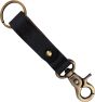 Allextreme EXKCL01 Leather Keychain Loop, Belt Key Holder, Keyring Organizer with Spring Clip, Ring & Strap for Men & Women (Black)